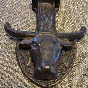Cast iron steer door knocker